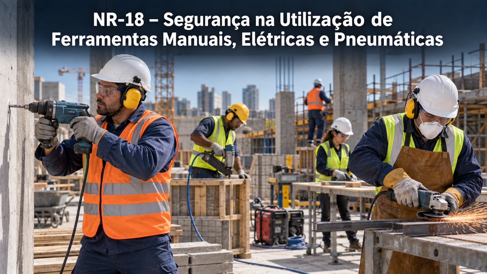Sobre o curso NR 18 – SEGURANÇA NA UTILIZAÇÃO DE FERRAMENTAS MANUAIS, ELÉTRICAS E PNEUMÁTICAS